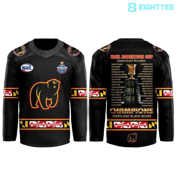Alternative view of Maryland Black Bears x Robertson Cup Champions 2026 Hockey Jersey