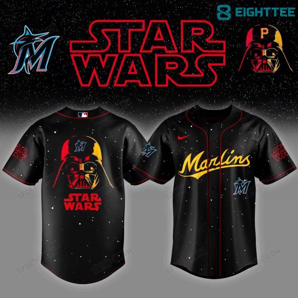 Miami Marlins Dark Commander "Starfield Galaxy Night" Anime SW Baseball Jersey