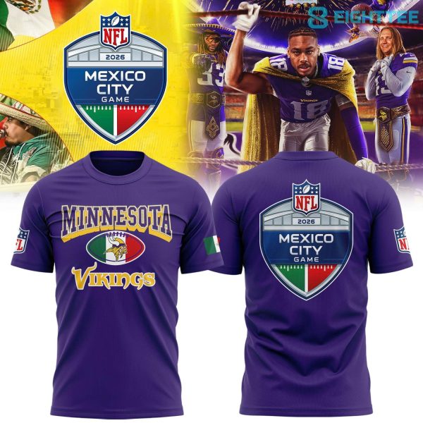 Alternative view of Minnesota Vikings 2026 NFL Mexico City Game T-shirt