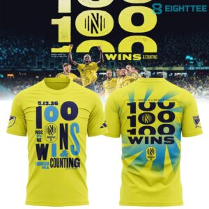 Nashville SC 100 Wins Commemorative TShirt V3 by Eighttee.com Nashville SC 100 Wins Commemorative T-Shirt V3