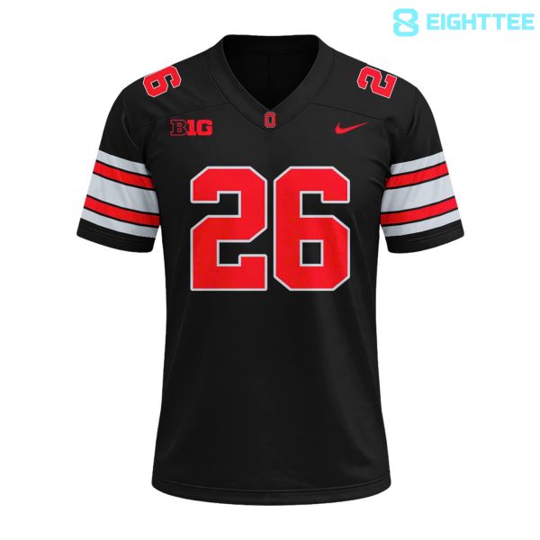 Alternative view of New All-black Uniforms Ohio State Buckeyes Football Jersey