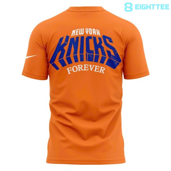 Alternative view of New York Knicks 2026 NBA Playoffs "Always Knicks" Orange Shirt