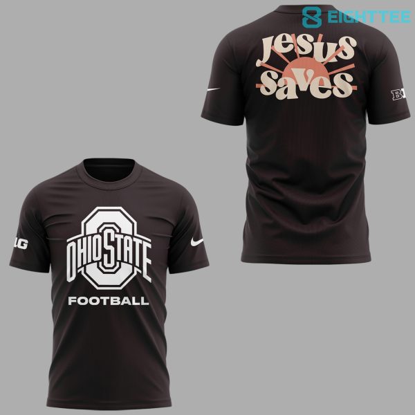 Alternative view of Ohio State Buckeyes 'Jesus Saves' T-Shirt