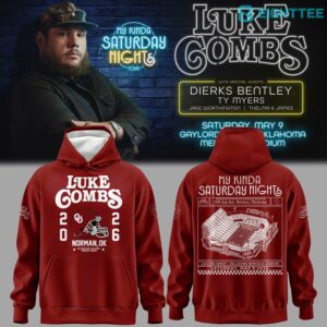 Oklahoma Sooners x Luke Combs 2026 Saturday Night Tour Red Hoodie