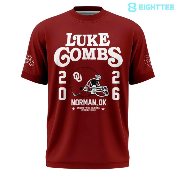 Alternative view of Oklahoma Sooners x Luke Combs My Kinda Saturday Night Tour 2026 Red Graphic T-Shirt