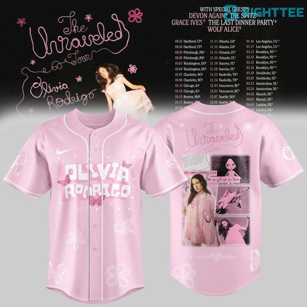 Alternative view of Olivia Rodrigo The Unraveled Tour 2026 Special Baseball Jersey