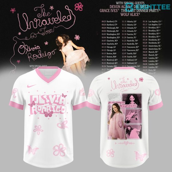 Olivia Rodrigo The Unraveled Tour 2026 Special White Football Jersey