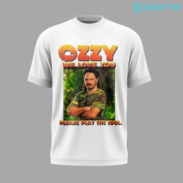 Alternative view of Ozzy We love You. Please Play The Idol White Shirt