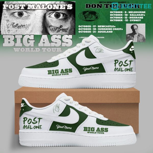 Post Malone Big Ass World Tour Custom Air Force 1 Shoes