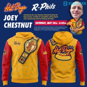 Reading Fightin Phils 2026 Hot Dogs Joey Chestnut Night Hoodie by Eighttee.com Reading Fightin Phils 2026 Hot Dogs Joey Chestnut Night Hoodie