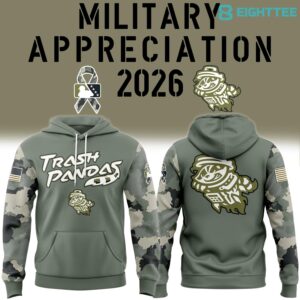 Rocket City Trash Pandas 2026 Military Tribute Night Hoodie by Eighttee.com Rocket City Trash Pandas 2026 Military Tribute Night Hoodie