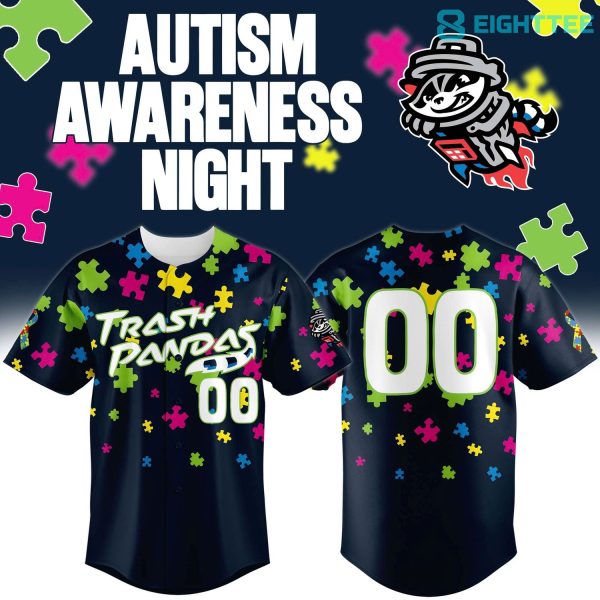 Rocket City Trash Pandas Autism Awareness Campaign Baseball Jersey