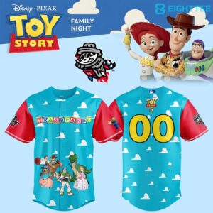 Rocket City Trash Pandas Toy Story Night Baseball Jersey