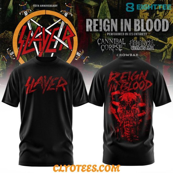 SLAYER Reign in Blood 40th Anniversary Limited Edition T-Shirt V2