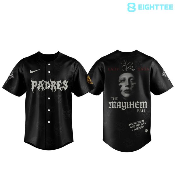 Alternative view of San Diego Padres x Lady Gaga's The MAYHEM Ball Baseball Jersey