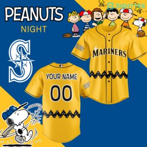 Seattle Mariners Peanuts Night Jersey (Custom Name & Number)