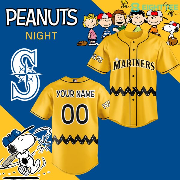 Seattle Mariners Peanuts Night Jersey (Custom Name & Number)