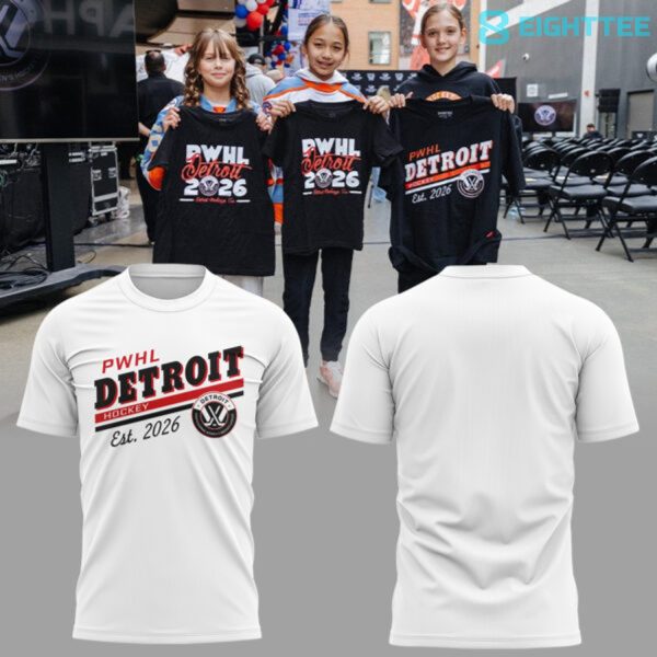 Alternative view of Sportiqe PWHL Detroit Hockey "Est. 2026" T-Shirt