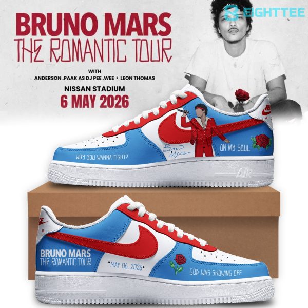 Tennessee Titans x Bruno Mars Romantic Tour 2026 Blue AF1 Sneakers