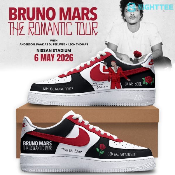 Tennessee Titans x Bruno Mars The Romantic Tour 2026 Custom Air Force 1 Sneakers