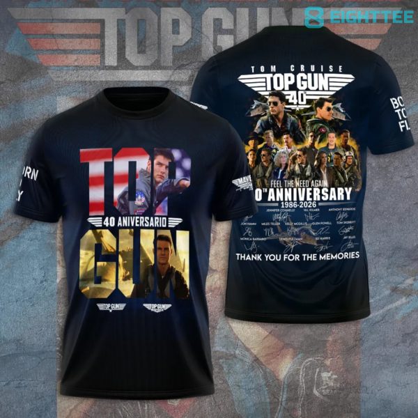 Tom Cruise Top Gun 40th Anniversary 1986-2026 I Feel The Need The Need For Speed Tshirt V3