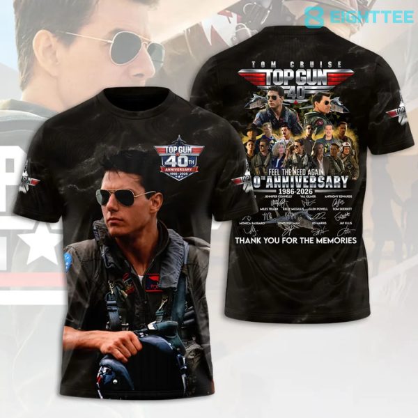 Tom Cruise Top Gun 40th Anniversary 1986-2026 I Feel The Need The Need For Speed Tshirt V5