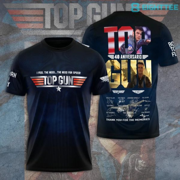 Tom Cruise Top Gun 40th Anniversary 1986-2026 I Feel The Need The Need For Speed Tshirt V8