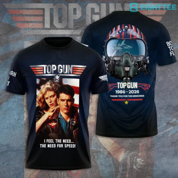 Tom Cruise Top Gun 40th Anniversary 1986-2026 I Feel The Need The Need For Speed Tshirt V9