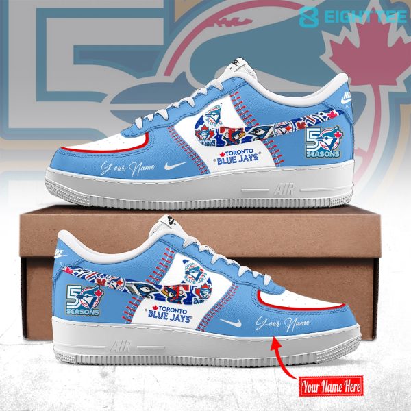 Toronto Blue Jays 50th Anniversary Light Blue Air Force 1 Sneakers
