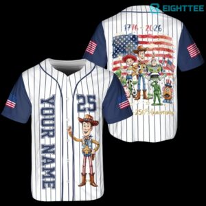 Toy Story Woody USA 250th Anniversary Baseball Jersey by Eighttee.com Toy Story Woody USA 250th Anniversary Baseball Jersey