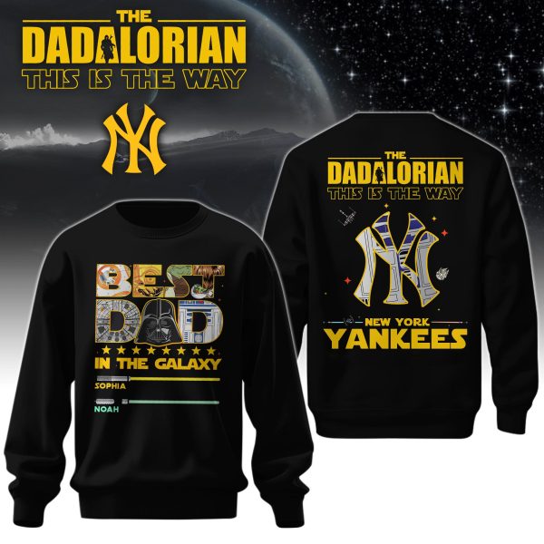 Best Dad In The Galaxy Yankees Personalized Sweatshirt