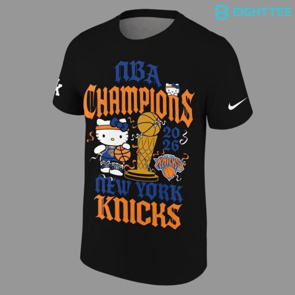 Alternative view of 2026 Hello Kitty x New York Knicks NBA Finals Champions Shirt
