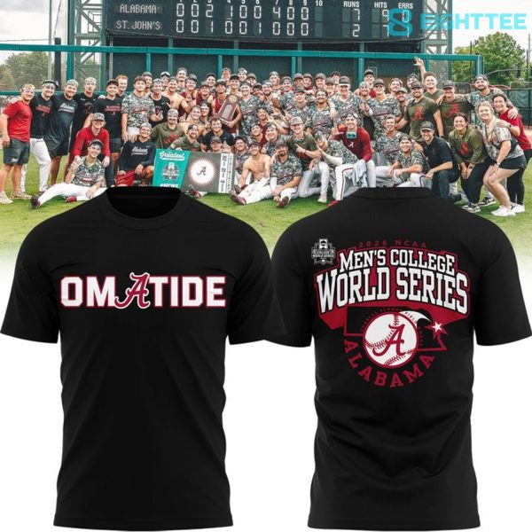Alabama Crimson Tide 2026 Baseball College World Series "OmaTide" Shirt - Black
