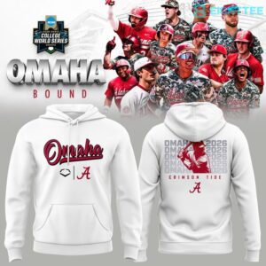 Alabama Crimson Tide 2026 NCAA Men's Baseball Omaha College World Series Hoodie