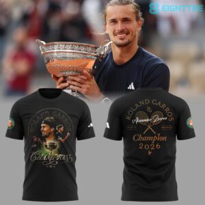 Alexander Zverev 2026 Roland-Garros Champions Black T-Shirt