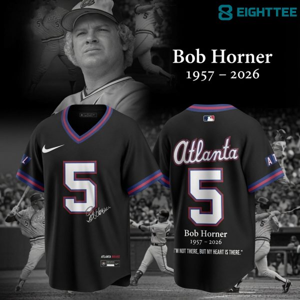 Atlanta Braves Bob Horner Forever Black Baseball Jersey