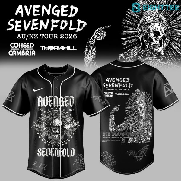 Avenged Sevenfold Australia/New Zealand Tour 2026 Baseball Jersey
