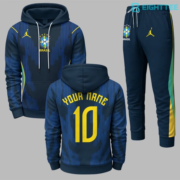 Brazil 2026 FIFA World Cup Away Personalized Hoodie Jogger Set