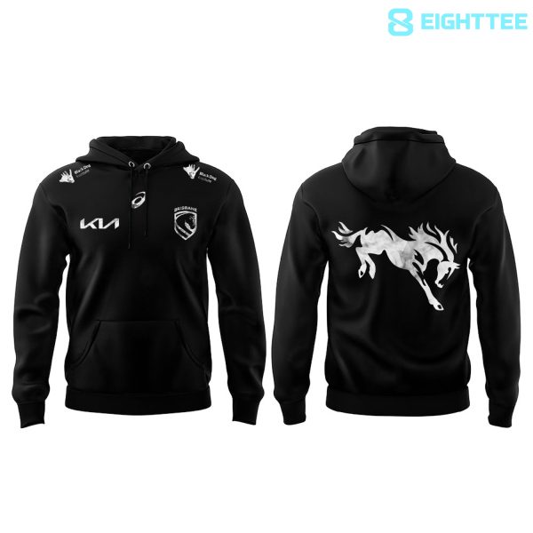 Alternative view of Brisbane Broncos Back In Black Bold New Mental Health Round Hoodie