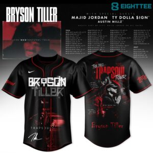 Bryson Tiller The Neo Trapsoul Tour 2026 Baseball Jersey by Eighttee.com Bryson Tiller - The Neo Trapsoul Tour 2026 Baseball Jersey