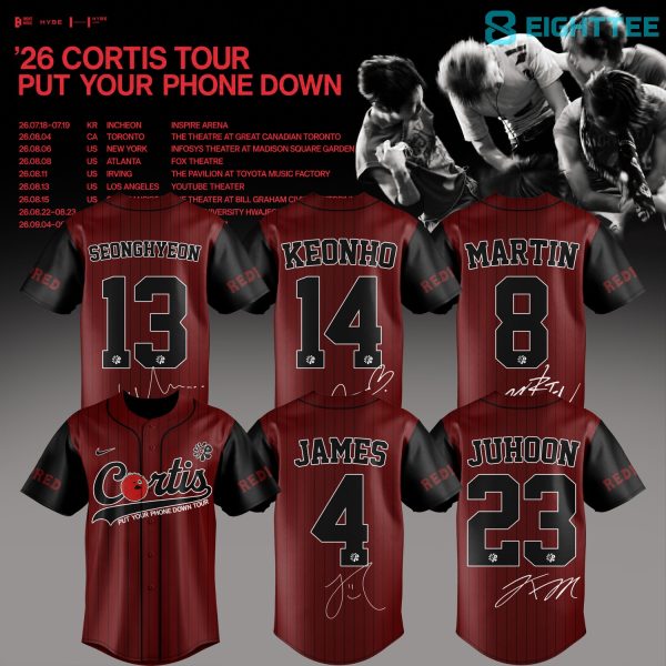 CORTIS Put Your Phone Down Tour 2026 Baseball Jersey
