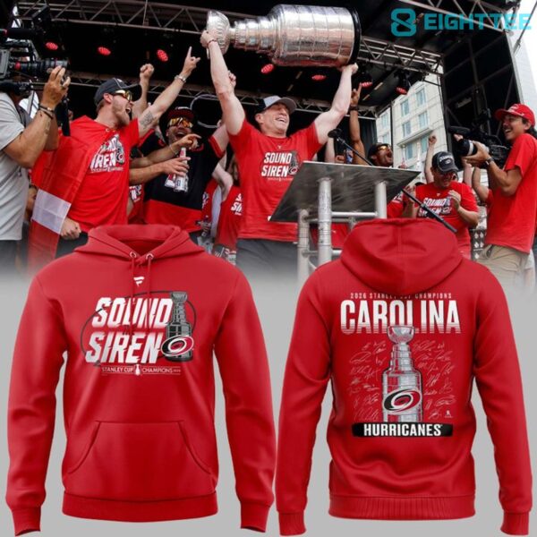 Carolina Hurricanes 2026 Stanley Cup Champions Parade Red Hoodie