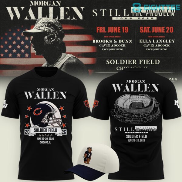Chicago Bears x Morgan Wallen 2026 Limited Edition Black Shirt