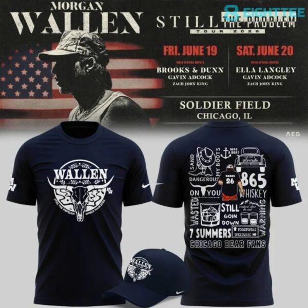 Chicago Bears x Morgan Wallen 2026 Limited Edition Blue Shirt