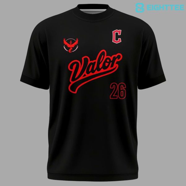Alternative view of Cleveland Guardians Pokémon GO Night Team Valor 2026 Shirt