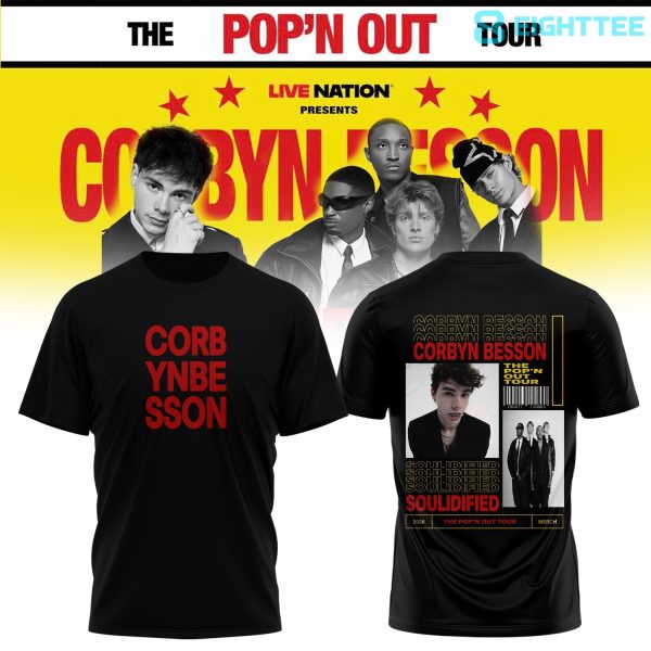 Corbyn Besson x Soulidified The Pop'n Out Tour 2026 Crimson Block Statement Tee