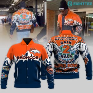 Denver Broncos Back 2 Back Super Bowl Champions Baseball Jacket