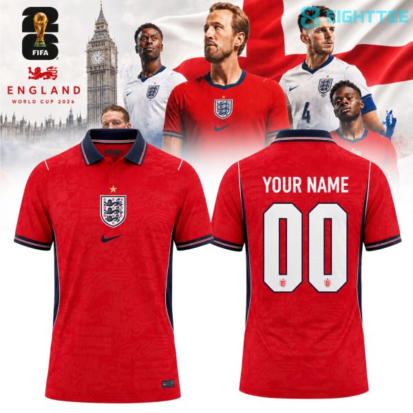 Alternative view of England x World Cup 2026 Polo Shirt