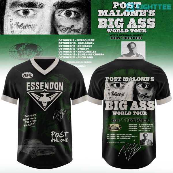 Essendon Football Club x Post Malone Big Ass World Tour 2026 Football Jersey