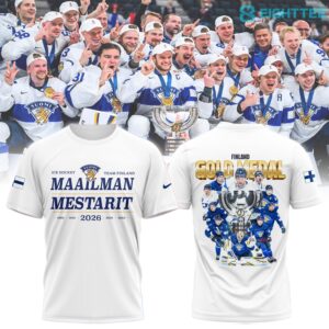 Finland 2026 IIHF Ice Hockey World Champions TShirt by Eighttee.com Finland 2026 IIHF Ice Hockey World Champions T-Shirt